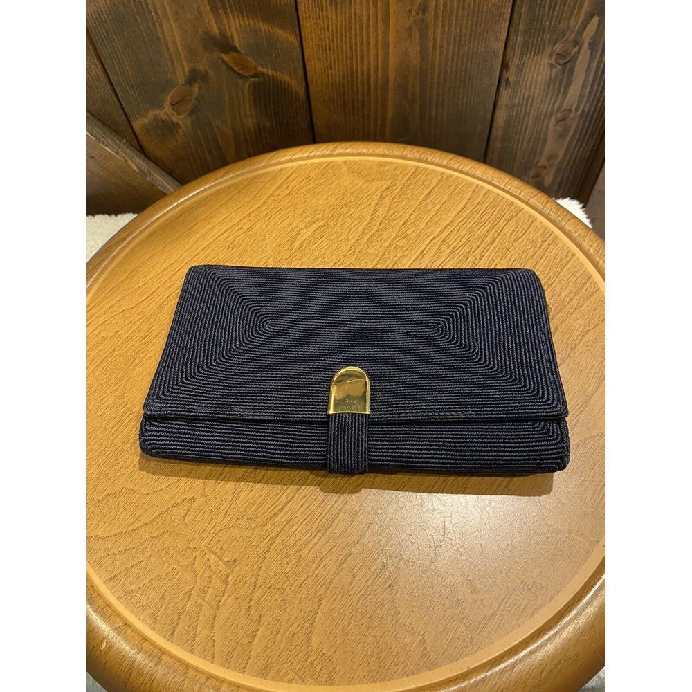 Vintage, Genuine CorSé, Black, Corded‎ Clutch Handbag (1940-1950s) EUC